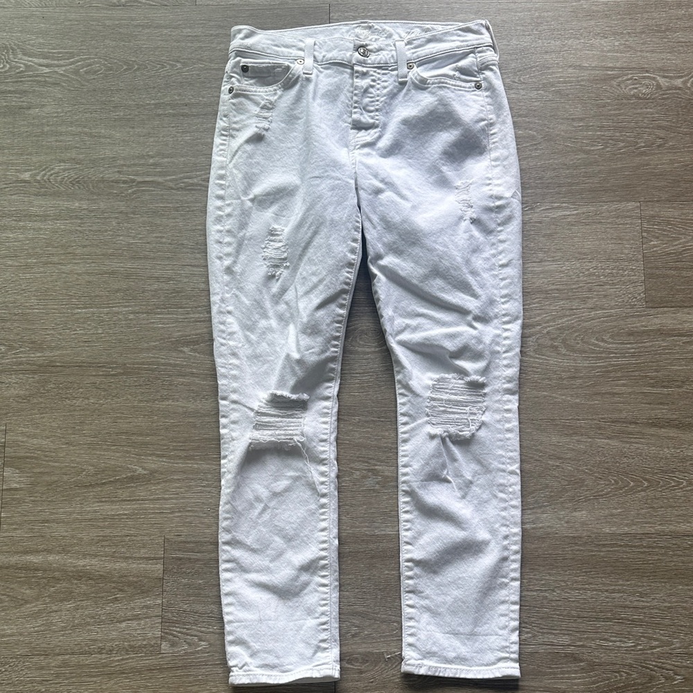 7 for all mankind White Distressed Women Jeans size 24